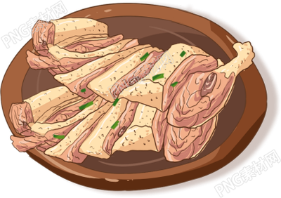盐焗鸭肉食物素材