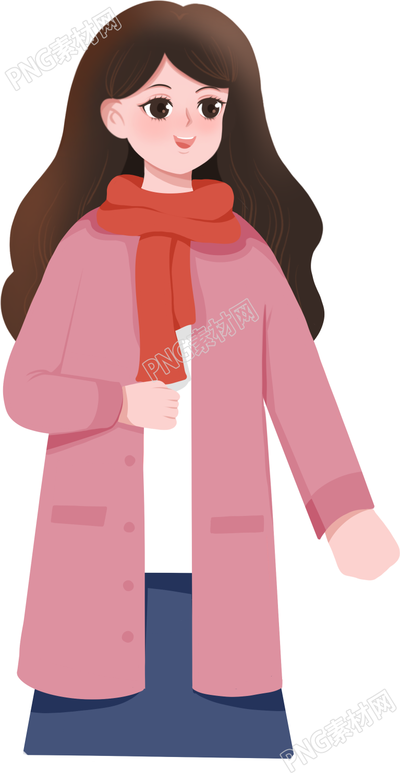 系着围巾的温柔女生