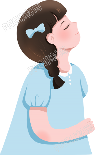 蓝色衣服的女孩人物素材