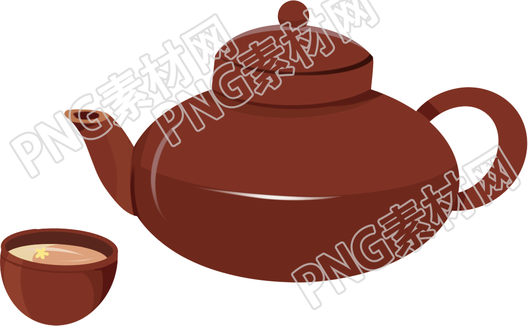 古朴的茶壶茶杯素材