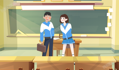 两个学生在教室的素材