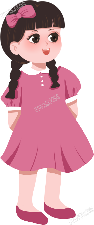 穿粉裙子女孩人物素材