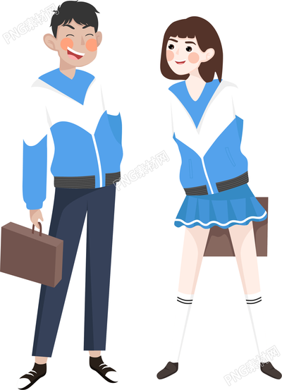 两个学生人物素材