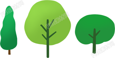 三棵小树植物素材