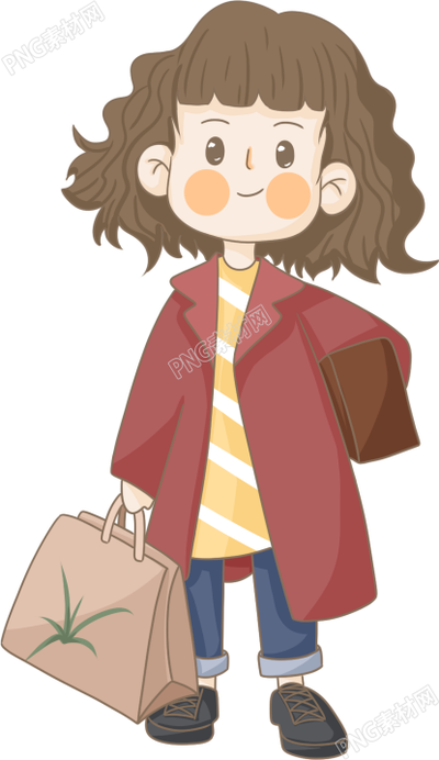提袋子的可爱女孩