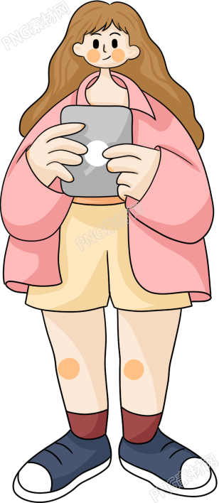 拿平板的可爱女孩