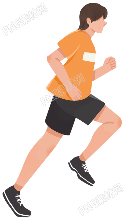 男人跑步运动减肥插画