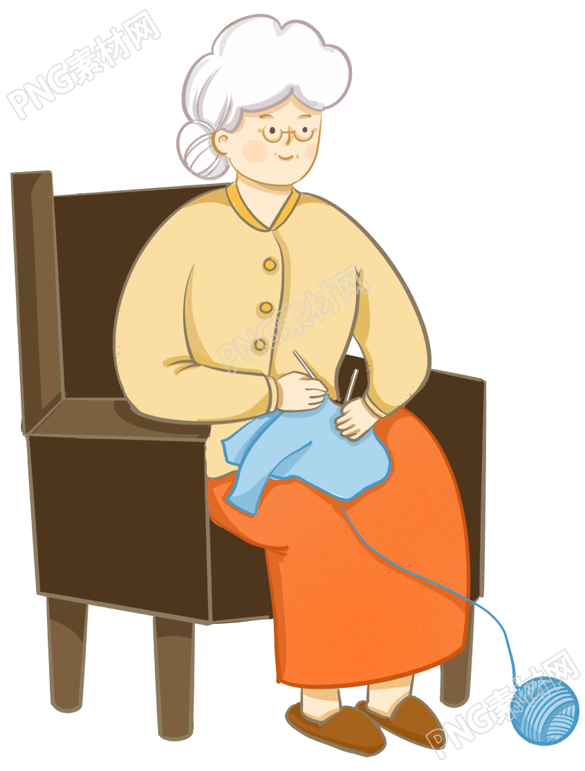 织毛衣的老奶奶