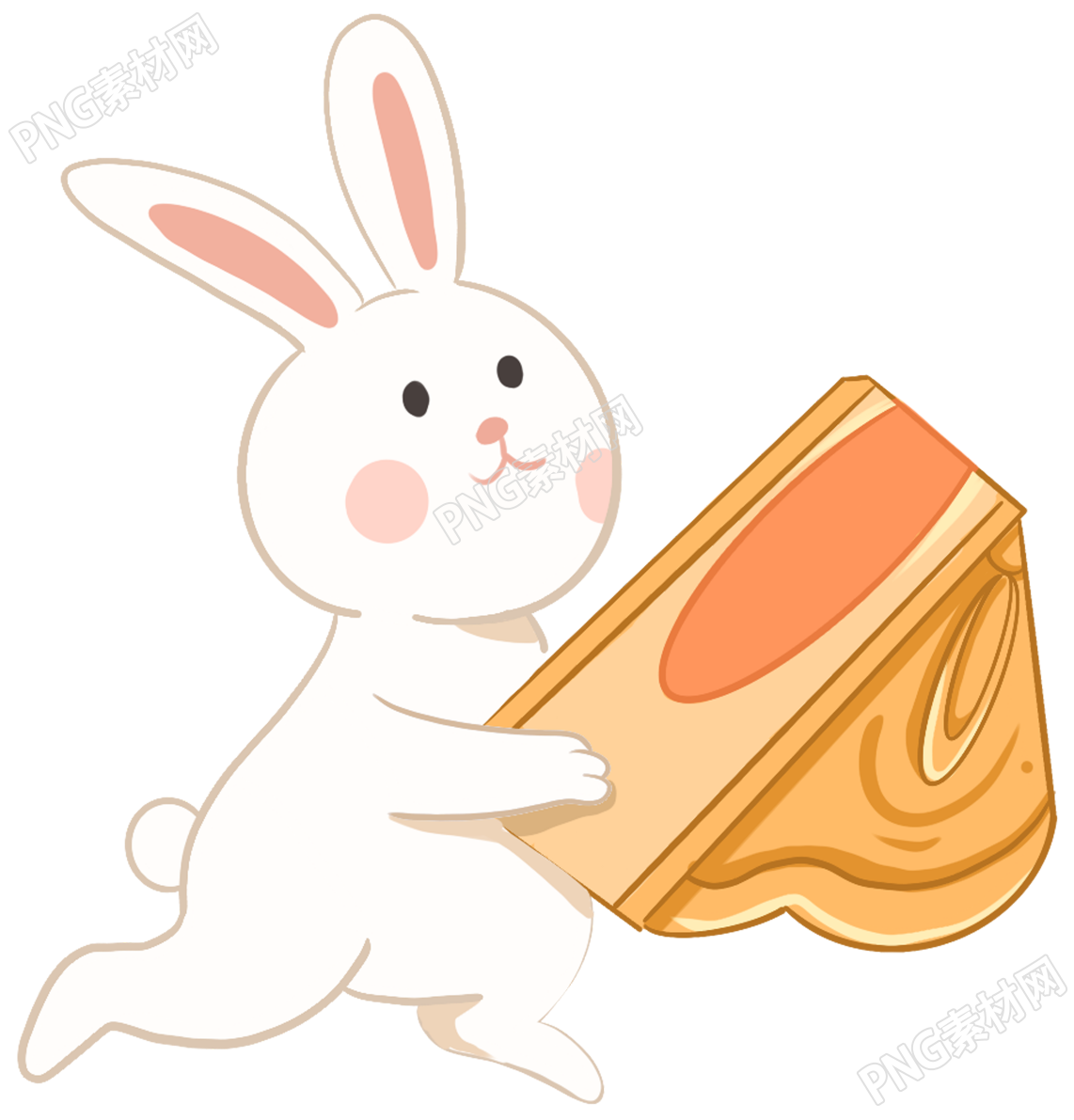 中秋节的兔子和月饼素材