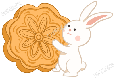 兔子和月饼中秋节素材