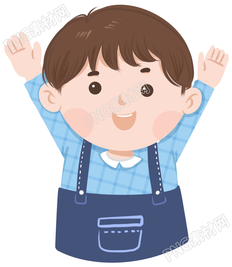 小男孩招手素材