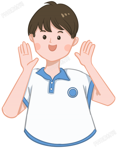 举手呐喊的小男孩