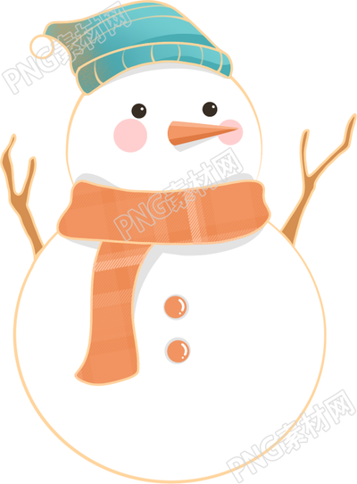 可爱的手绘雪人冬季素材