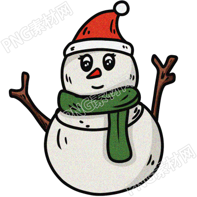 手绘可爱雪人素材