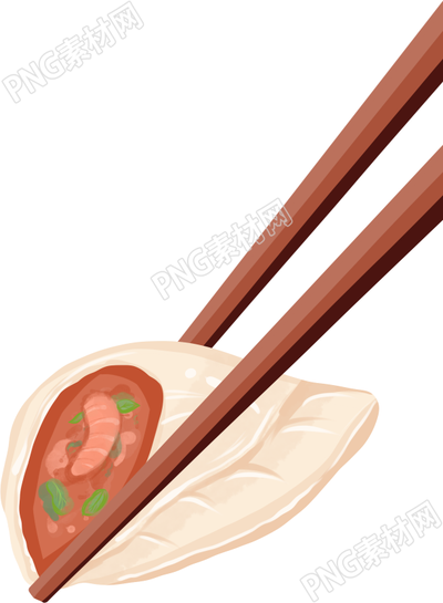 筷子夹水饺素材