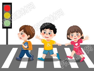 儿童安全过马路素材