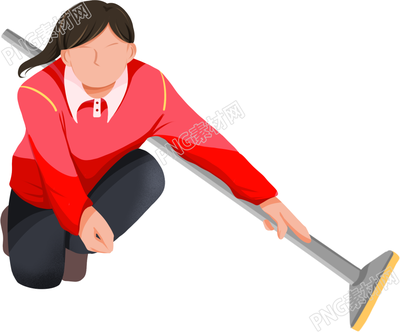 女子冰壶远动员人物素材