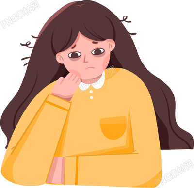 不健康熬夜女生人物素材