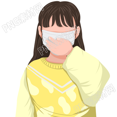 戴口罩的小女孩素材