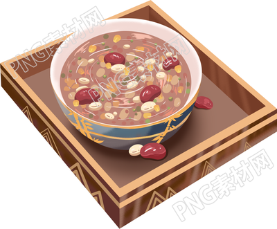 手绘精致的腊八粥