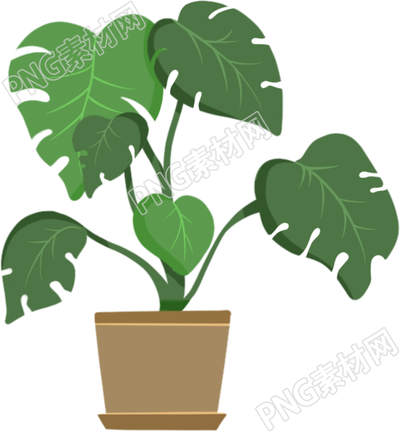卡通植物盆栽设计元素