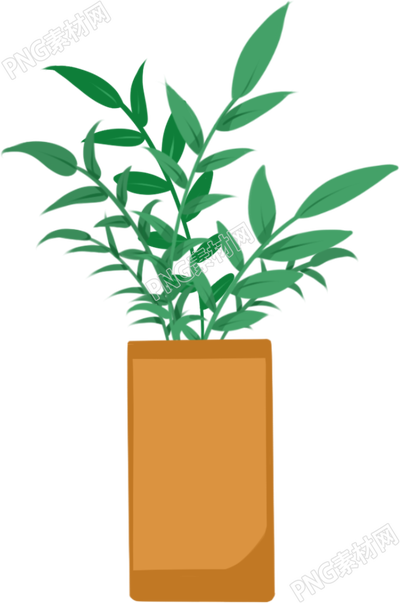 小清新植物盆栽设计元素