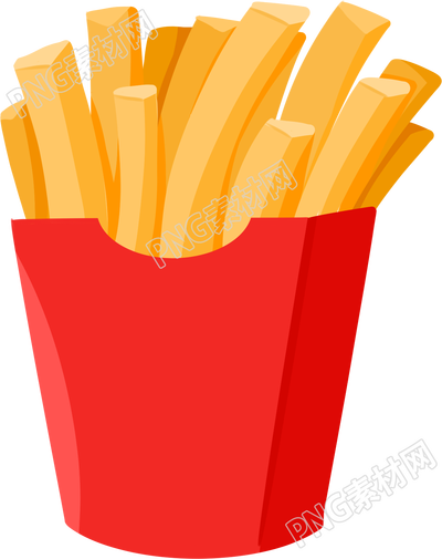 手绘薯条快餐美食插画素材