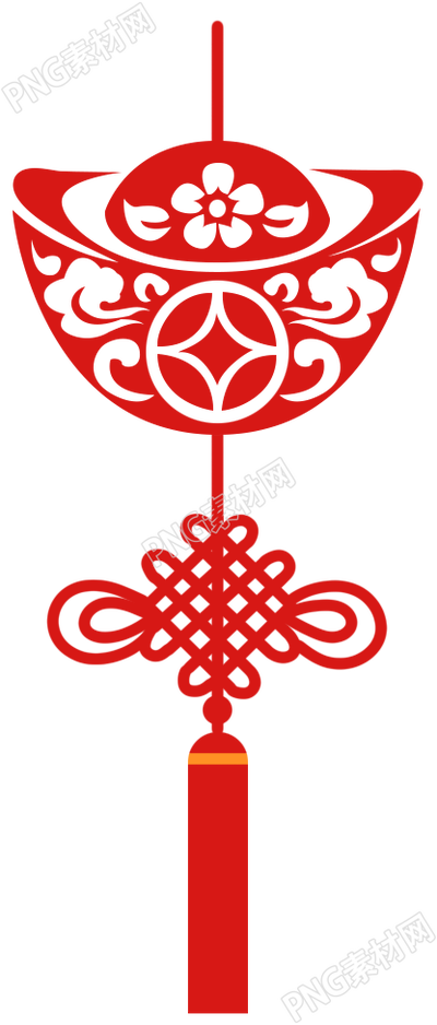 喜庆中国风元宝中国结素材