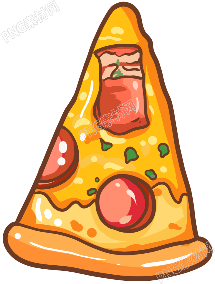 卡通手绘披萨食物素材