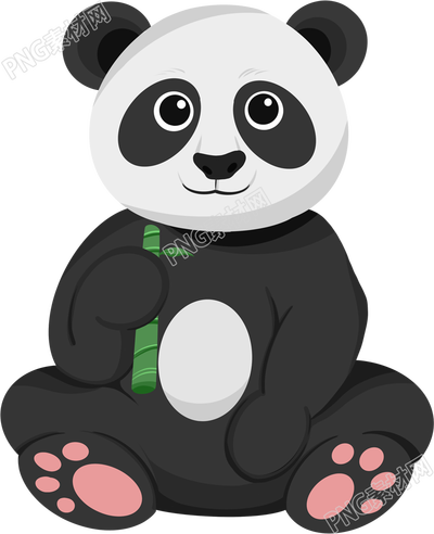 卡通手绘可爱大熊猫素材