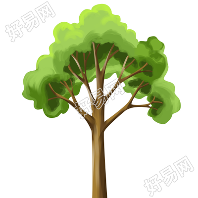 卡通手绘简约树木植物免抠素材