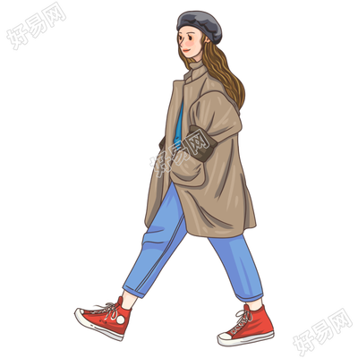 卡通人物洋气女生