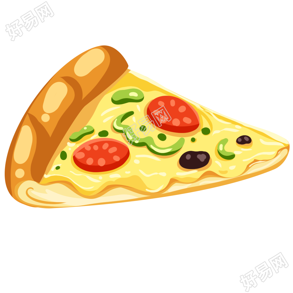 卡通手绘美食披萨食物素材