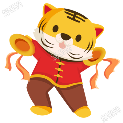 敲锣老虎素材