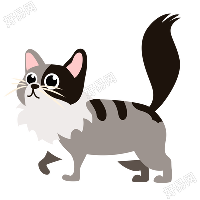 卡通手绘可爱小猫咪素材