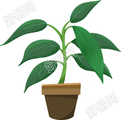 卡通手绘绿植盆栽素材