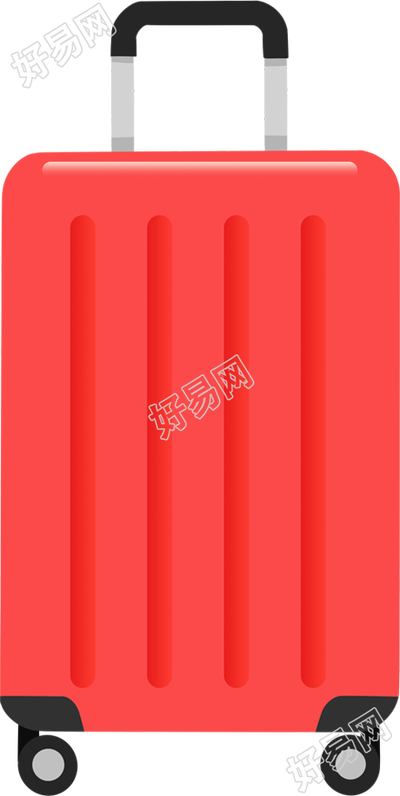 卡通红色行李箱素材