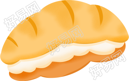卡通美食奶油面包甜品素材