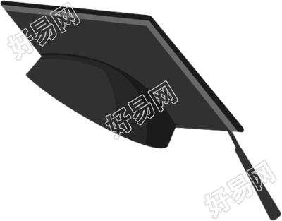 手绘黑色学士帽图片素材