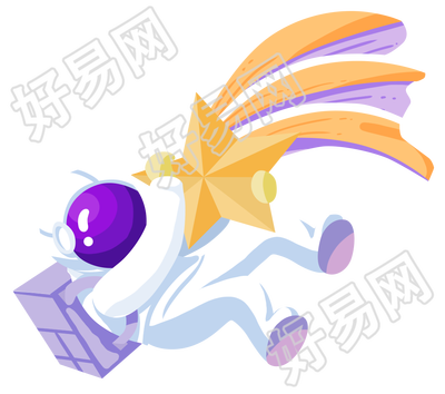 手绘拥抱星星的宇航员图片素材