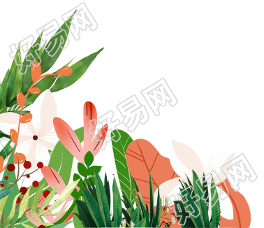 手绘鲜艳的花丛鲜花植物图片素材