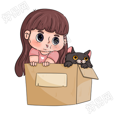 可爱女孩猫咪宠物头像免抠图片素材