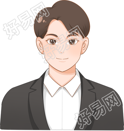 手绘风格男生证件照人物图片素材
