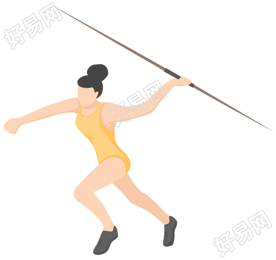 手绘投标枪的人物图片