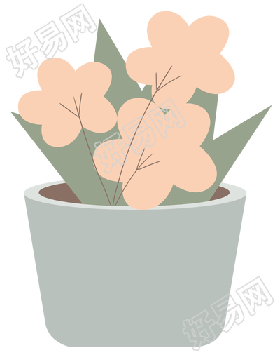 手绘盆栽花朵花卉图片素材