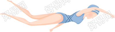 手绘夏季游泳的人物图片素材