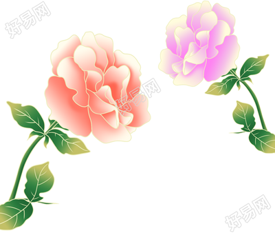 手绘鲜艳的鲜花装饰图片素材