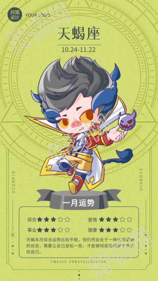 天蝎座月份运势分析星盘海报