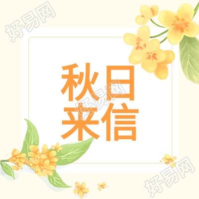 秋日来信秋天桂花花朵金桂秋季封面图