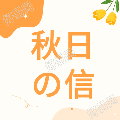 秋日来信秋天郁金香花朵线条秋季封面图